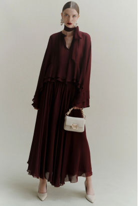 SAIA LONGA GEORGETTE BORDEAUX
