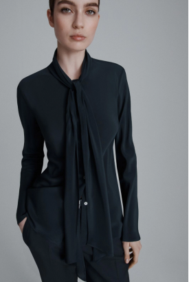 CAMISA DE SEDA CINZA ESCURO