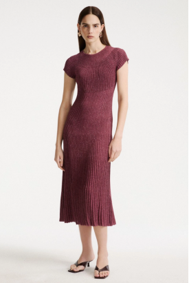 VESTIDO MIDI EM MALHA COM...