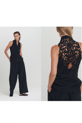 CALÇAS PRETAS FLUIDAS COM...