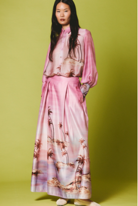 SAIA LONGA ESTAMPADA ROSA