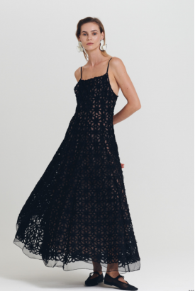 VESTIDO PRETO TEXTURADO