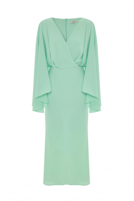 VESTIDO MIDI VERDE-ÁGUA