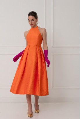VESTIDO MIDI LARANJA